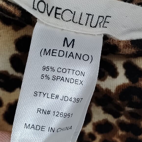 Love Culture Animal Print One Shoulder Mini Dress Size Medium Brown and Black - Picture 9 of 10